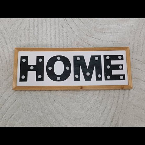Wooden Home decorative sign with LED lights like new