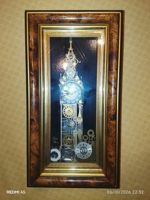 By Collins συλλεκτικό χειροποίητο ρολόι τοίχου Big Ben με ωρολογιακό κολάζ
