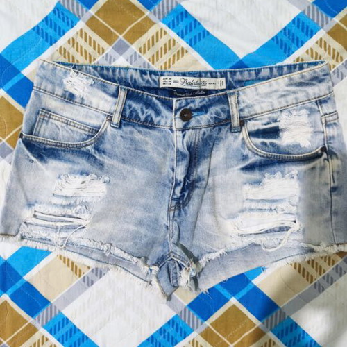 Zara Trafaluc low-rise denim shorts like new, size 36, blue