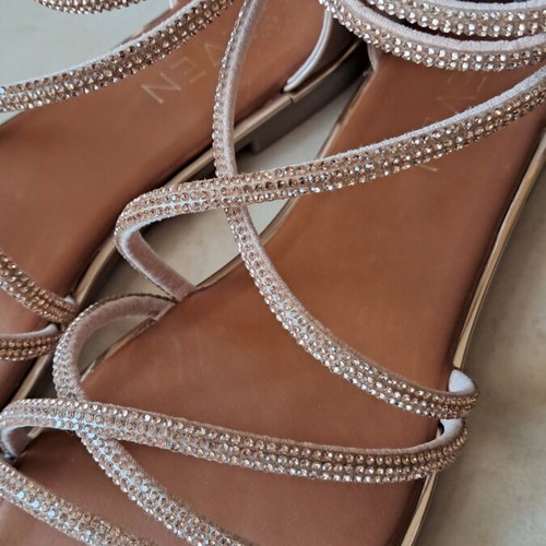 Seven summer sandals like new, size 39, pink-gold