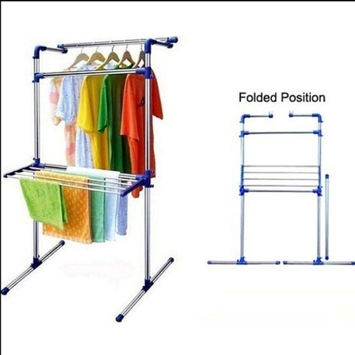 Folding stainless steel floor laundry rack new
