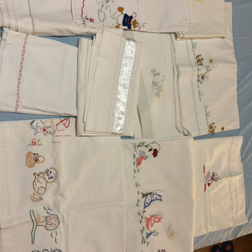 Hand-Embroidered Baby Crib Sheets set of 10 like new