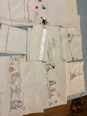 Hand-Embroidered Baby Crib Sheets set of 10 like new