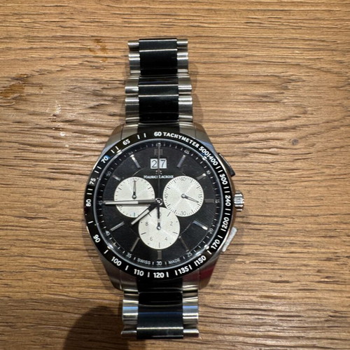 Maurice Lacroix men's watch like new, black and silver bracelet