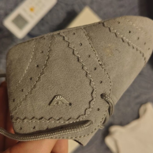 Armani baby shoes new, suede for newborns with box
