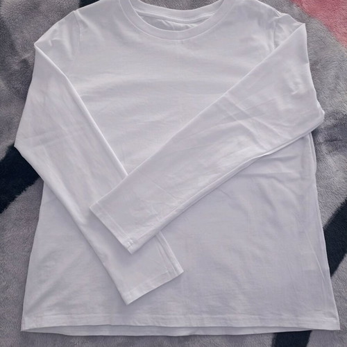 Women's cotton long-sleeve shirt new, white, size M