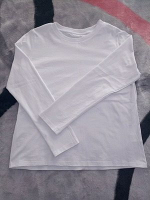 Women's cotton long-sleeve shirt new, white, size M