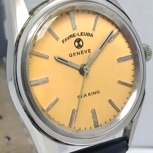 Favre Leuba King Sea watch used, orange dial, manual winding