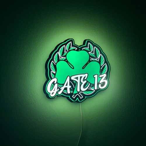 Custom Lightbox Shamrock lamp like new, official Panathinaikos replica