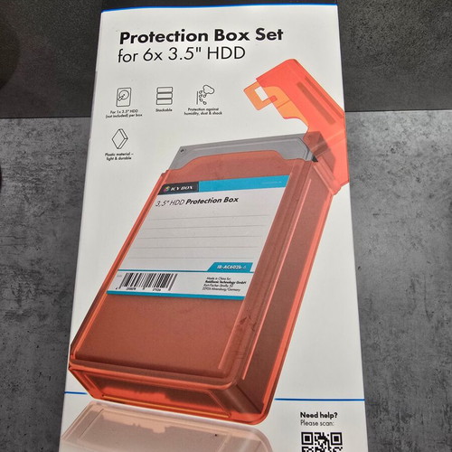 ICY BOX Protective Case for 3.5 Inch Hard Disk Red New