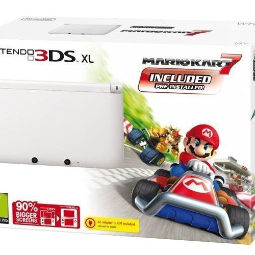 Nintendo 3DS XL Mario Kart 7 Special Edition console white used