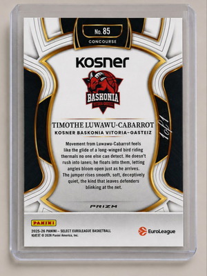 Timothe Luwawu-Cabarrot Gold Vinyl 25-26 Euroleague Select κάρτα 1/1