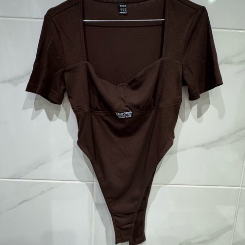 Shein bodysuit like new, brown, size M