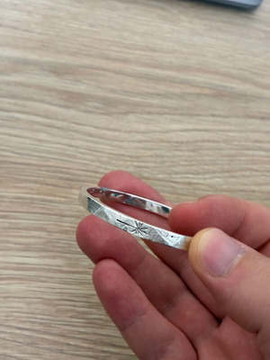 PALM Cuff bracelet, 925 sterling silver, men's handmade