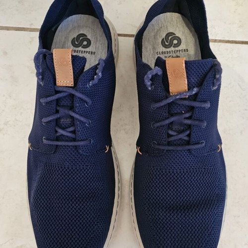 Clarks men's shoes used, size 48, blue casual moccasins
