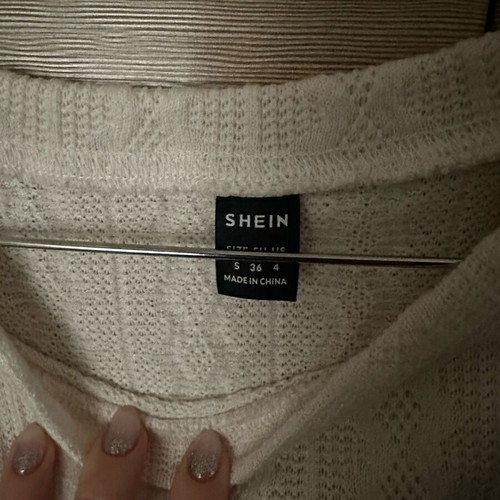 Shein blouse dress like new, white and beige with belt