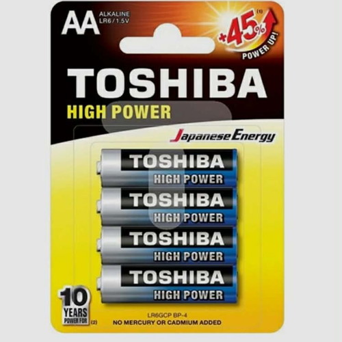Toshiba High Power AA Alkaline Batteries New, 2 Packs of 4