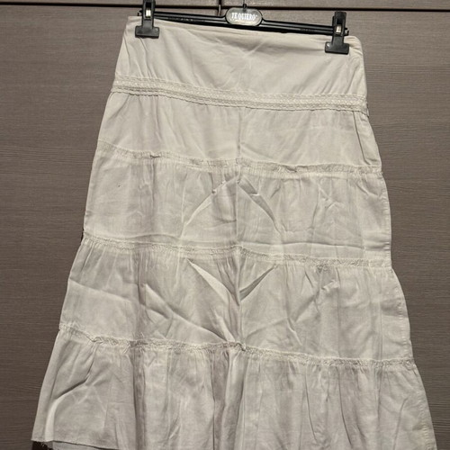 White midi skirt with ruffles like new, size M 38 10