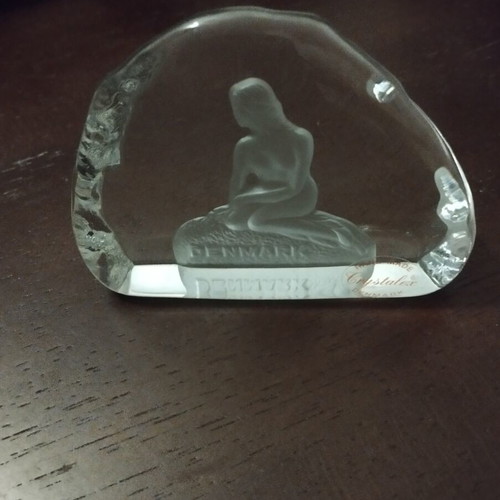 Crystalex Crystal Paperweight Little Mermaid handmade, like new