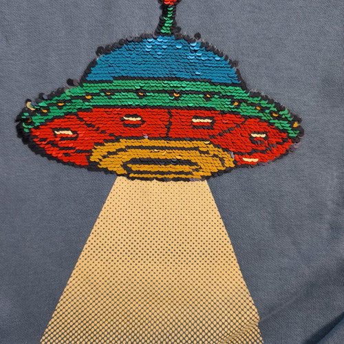 Dpam sweatshirt like new with color-changing sequins, size 140cm