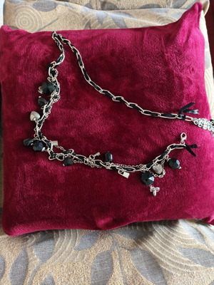 Метална колан с мъниста и метални елементи като нов, малък размер