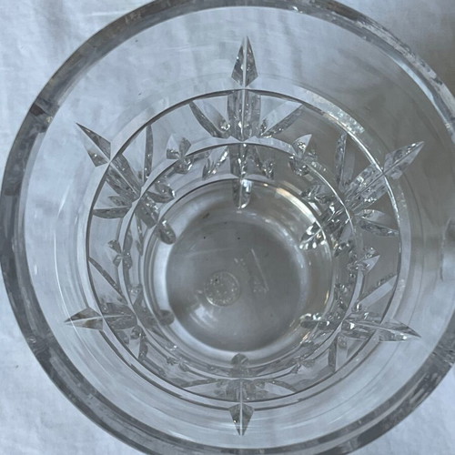 Crystal pitcher and small Saint Louis Art Deco vase used