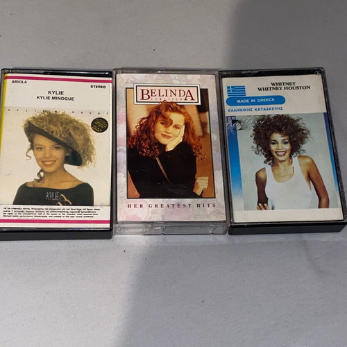 Kylie Minogue, Whitney Houston, Belinda Carlisle 3 rare cassette tapes pack