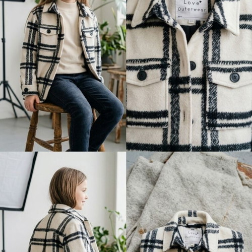 F&F Girls' Checked Shacket Love Outerwear Size 8-9 Years Like New