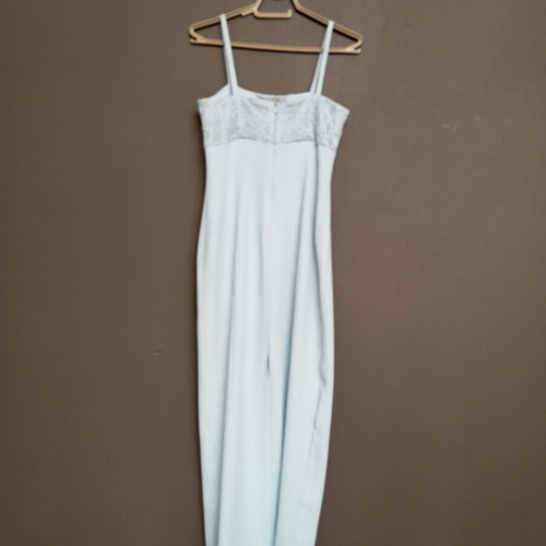 Maxi dress pastel turquoise with lace size M like new