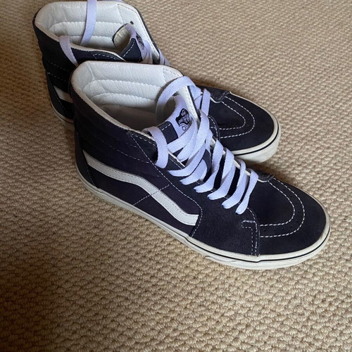 Vans sk8-hi shoes used, size 37, blue, athletic