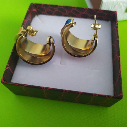 Stainless steel gold plated earrings new
