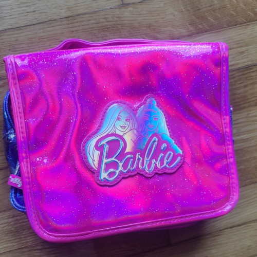 Barbie toiletry bag like new, pink and purple