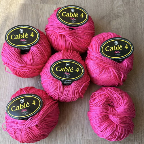 Cable 4 Cotton Yarn Spring Summer Pack of 5.5 Fuchsia
