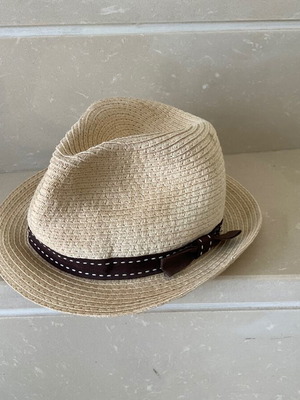 Aria straw summer hat unisex size 55 like new beige brown