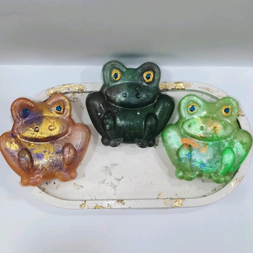 Handmade decorative aromatic frog-shaped soap made to order