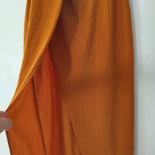 Bershka camel midi dress with slit like new