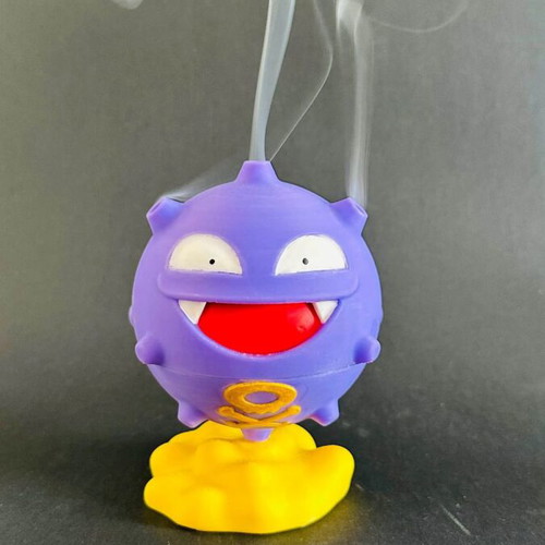 Koffing Inspired 3D Printed Mosquito Coil Holder with Smoke Effect
