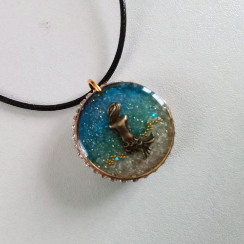Handmade Mermaid Necklace 2in1 new, blue and gold