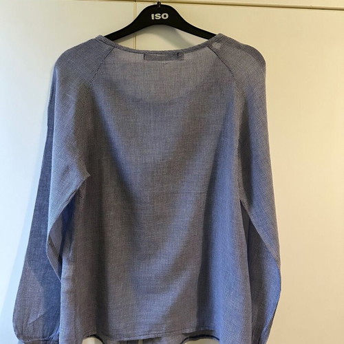 Zara Basic Micro-Gingham Shirt like new, grey and blue