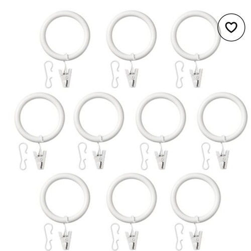 IKEA Syrlig Curtain Hooks White Pack of 3