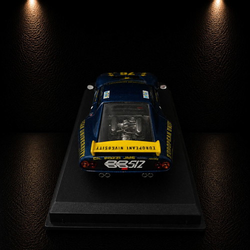 Ferrari BB512 LM 1981 1:43 collectible racing model with display base