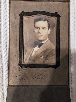 Diptych photo of man used, vintage