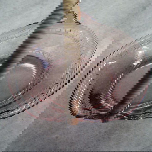 Μπολ vintage μεταχειρισμένο με πλεκτό χερούλι ψάθας art deco