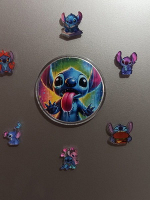 Stitch πακέτο 7 μαγνητάκια και 1 μεγάλο στρογγυλό, καινούργιο