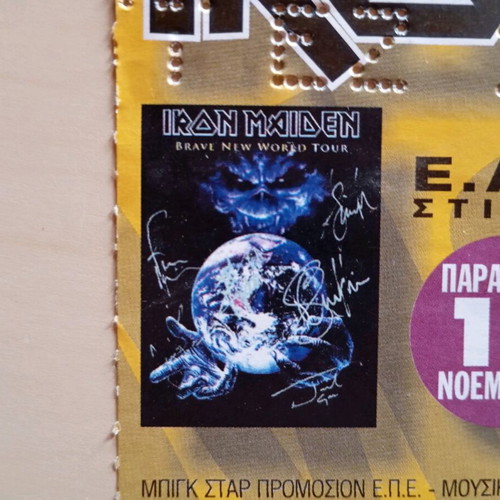Iron Maiden collectible concert ticket 2000 used, gift 2 cassettes