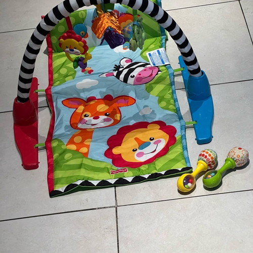 Fisher Price gym used with 2 rattles