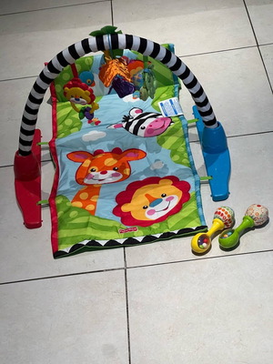 Fisher Price gym used with 2 rattles