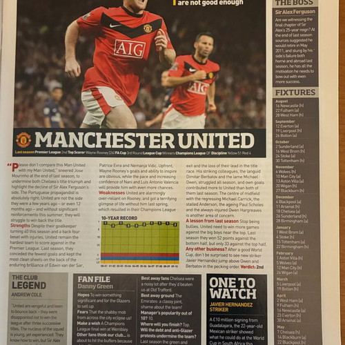 FourFourTwo Season Preview 2010-11 like new English leagues magazine