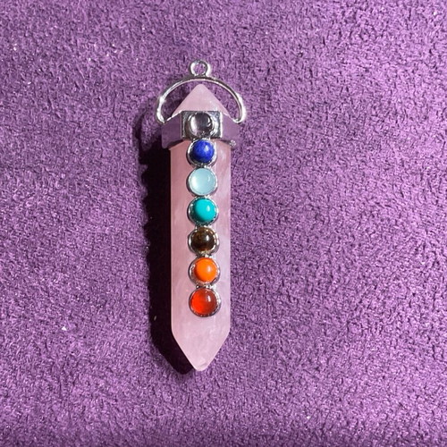 Rose Quartz Pendant 7 Chakra