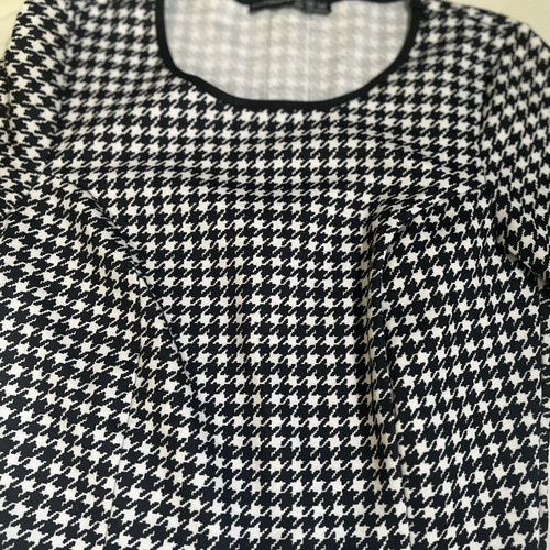 Peplum blouse Promise houndstooth black and white size XS like new